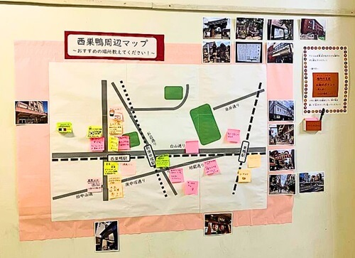 利用者さんと作ったエリアマップの様子